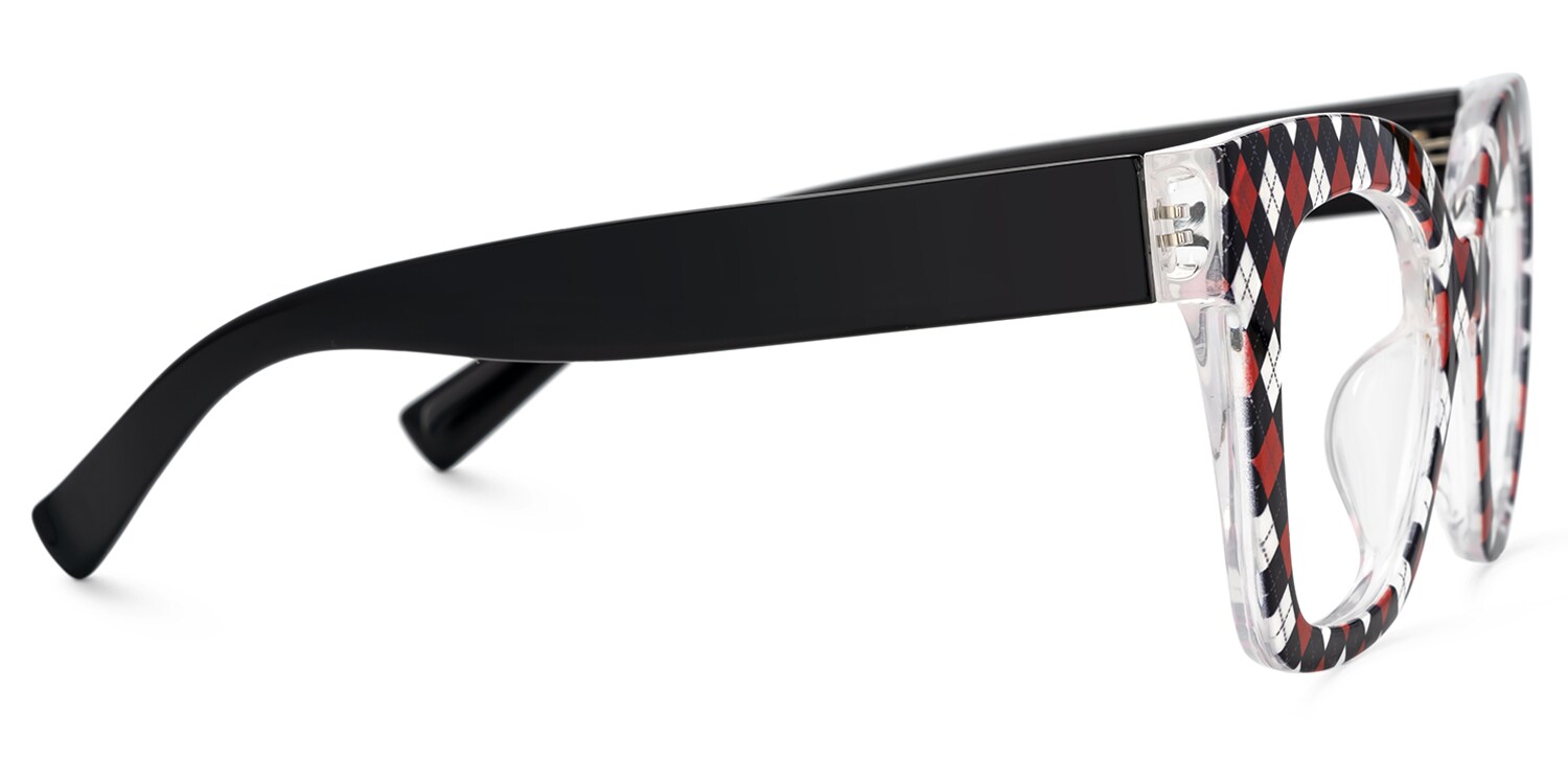 Malcolm Large Plaid Eyeglasses Frame with Black Arms | Zeelool2