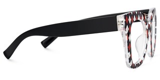 Malcolm Square Black-Red Checkered Glasses2
