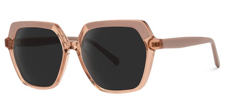 Norah Beige Geometric Sunglasses
