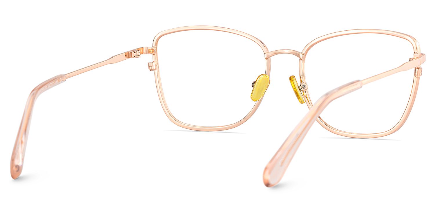 Ronan Eyeglasses in Rectangle Rose Gold Frame | Zeelool4