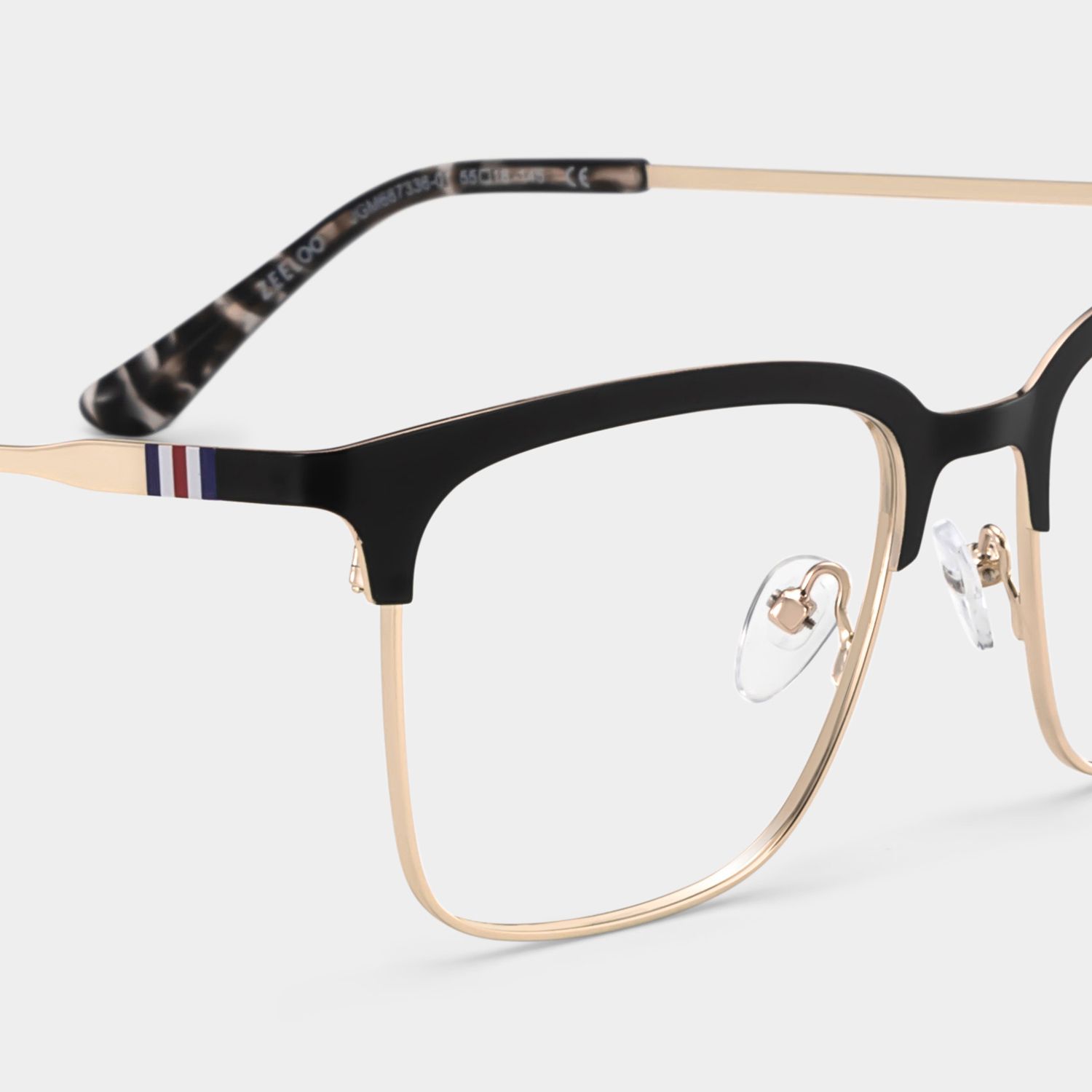 Cleo Black Gold Frame Glasses with Browline Frame Online | ZEELOOL5