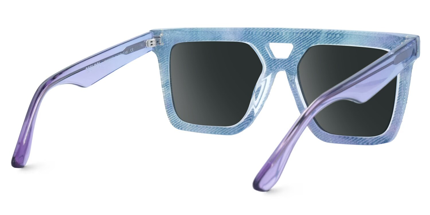 Rubin Blue Purple Denim Sunglasses | Zeelool3