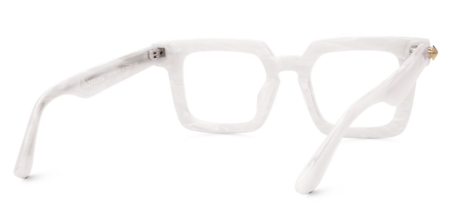 Ruthann Eco Acetate Designer White Glasses Men's | Zeelool4