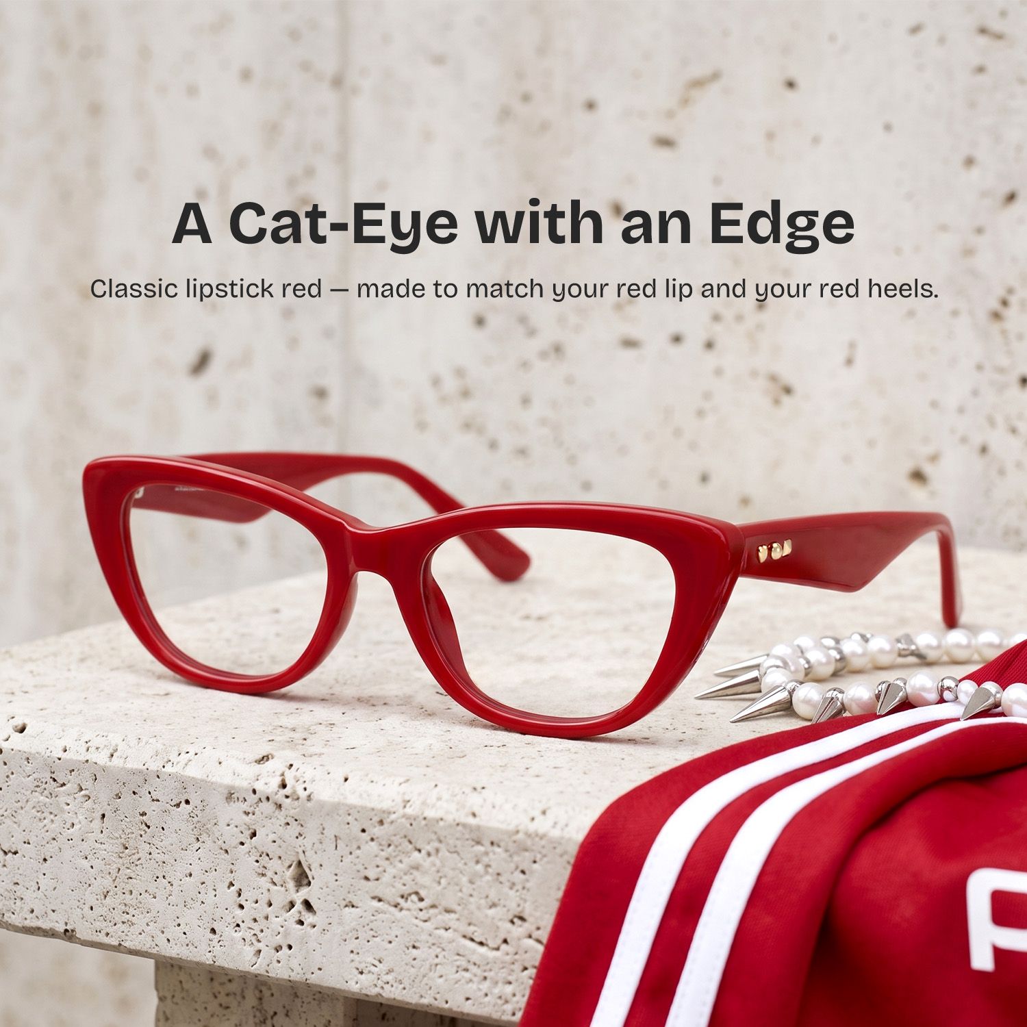 Amabel Red Cat-Eye Glasses | ZEELOOL0