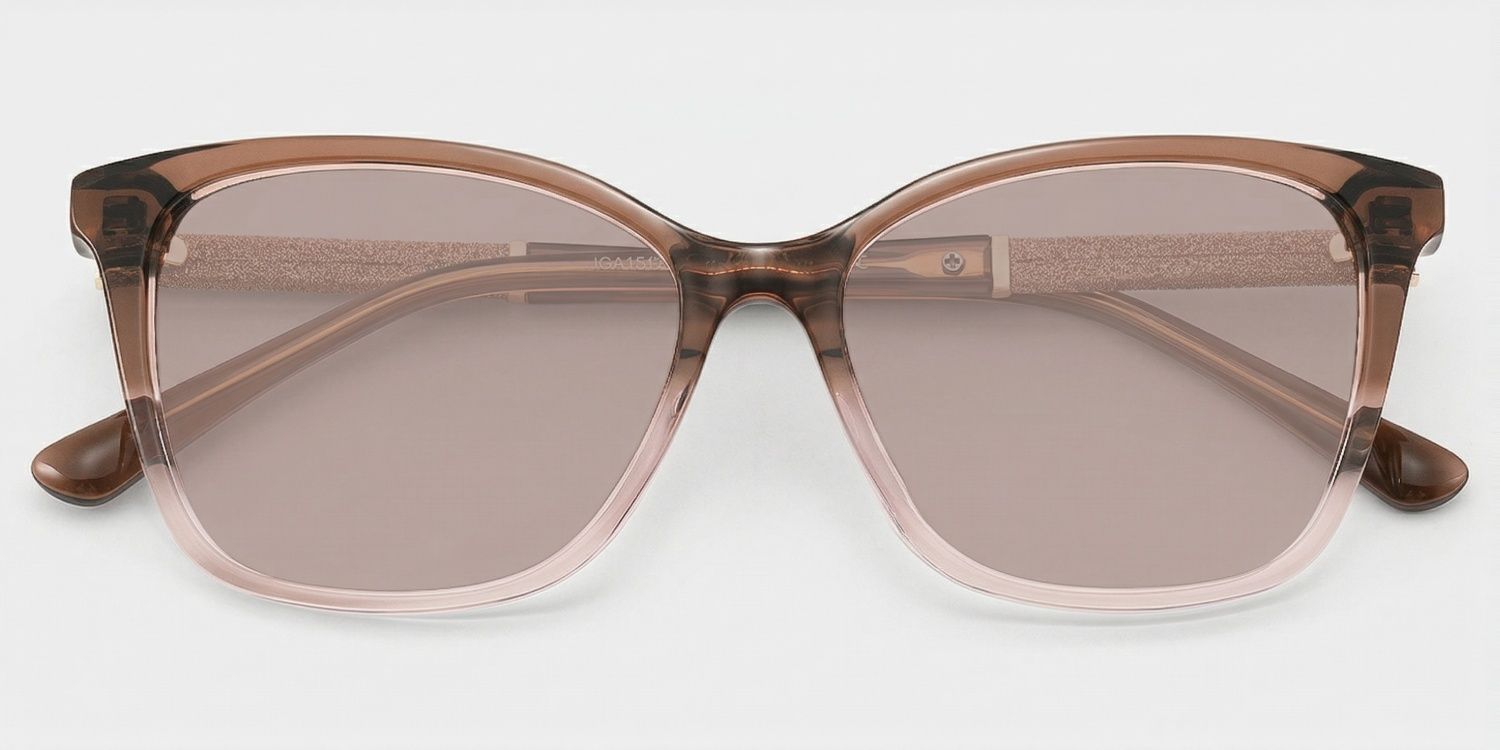 Finnian Square Clear Brown Glasses Frames with Glitter Fabric | ZEELOOL1