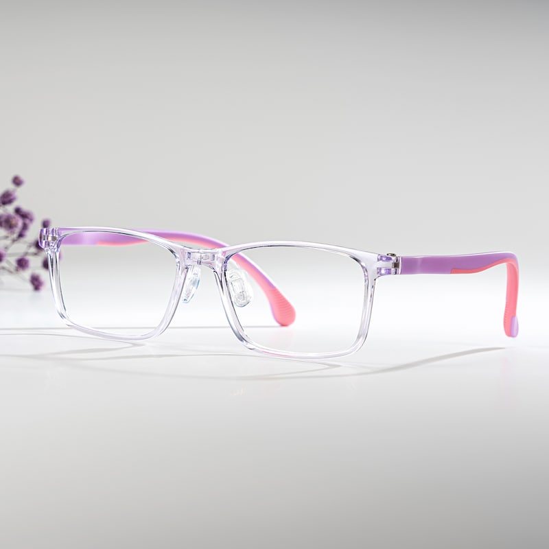 ZEELOOL Sunny Rectangle Purple Glasses