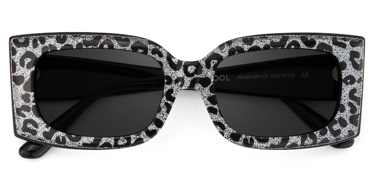 Orduno Rectangle Gray Leopard Sunglasses