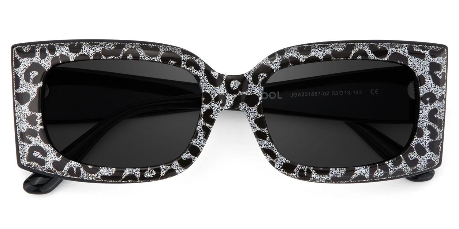 Orduno Rectangle Gray Leopard Sunglasses