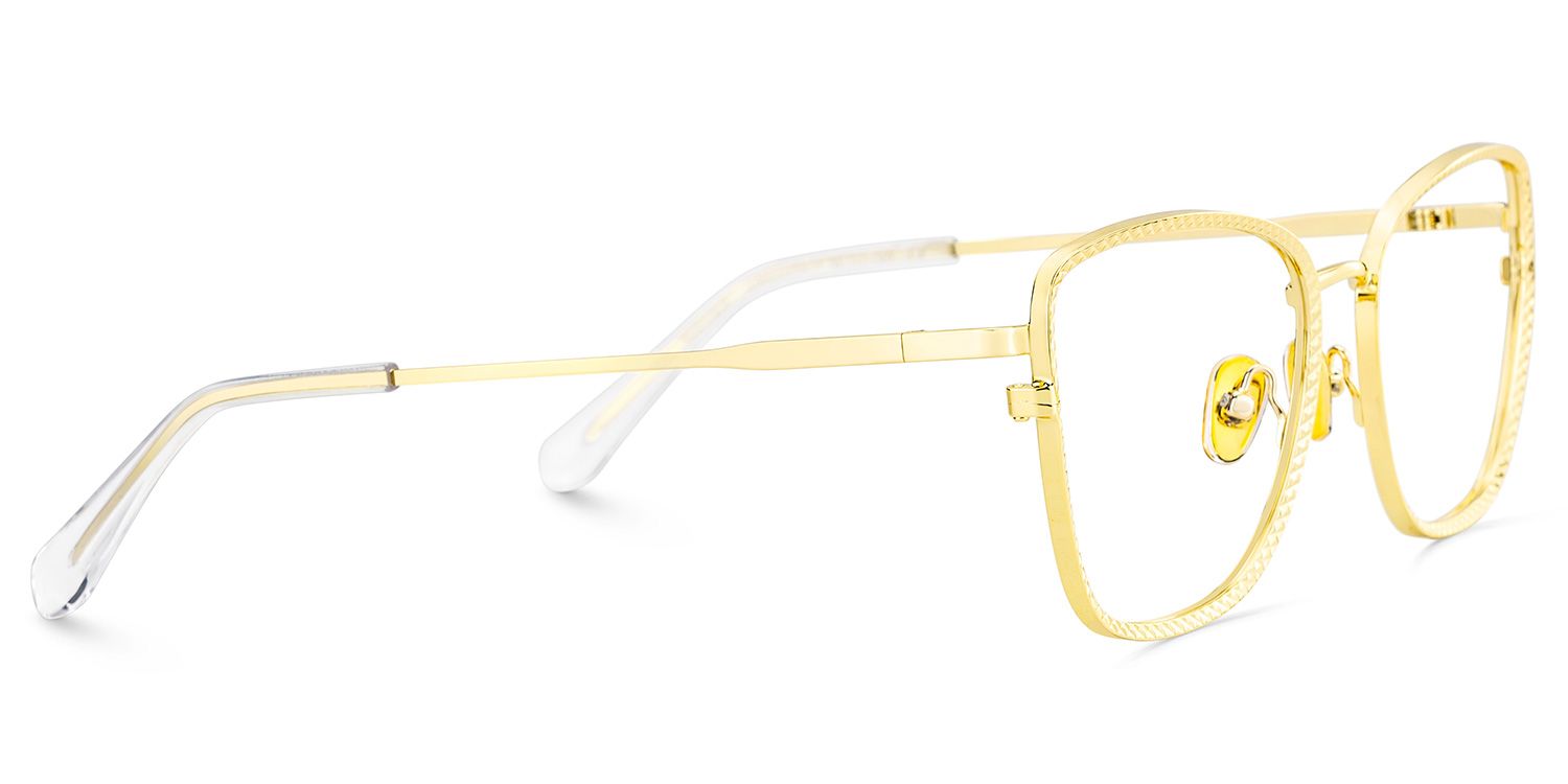 Ronan Eyeglasses in Rectangle Gold Frame | Zeelool3
