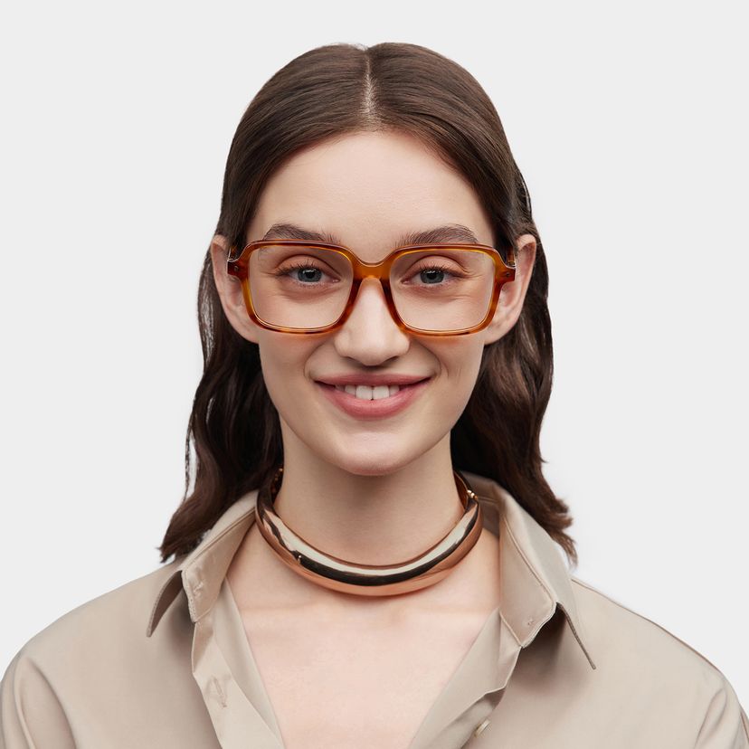 Talia Square Yellow Glasses