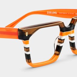 Laguer Orange Rectangle Glasses5