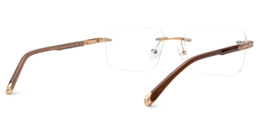 Brown Mixed-Materials Rectangle Eyeglasses- Savitrie display picture 1