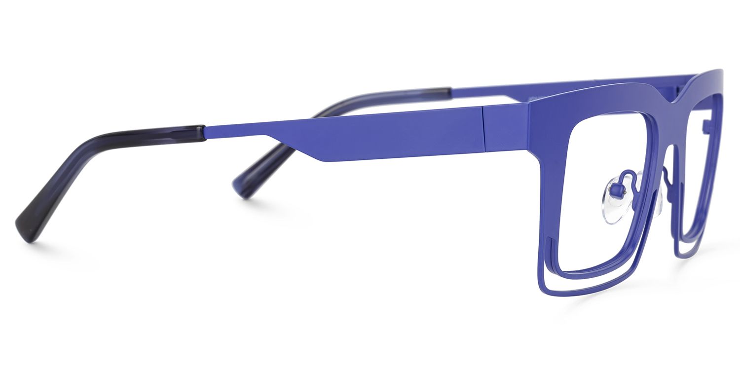 Evan Rectangle Blue Frame Eyeglasses for Males | Zeelool2