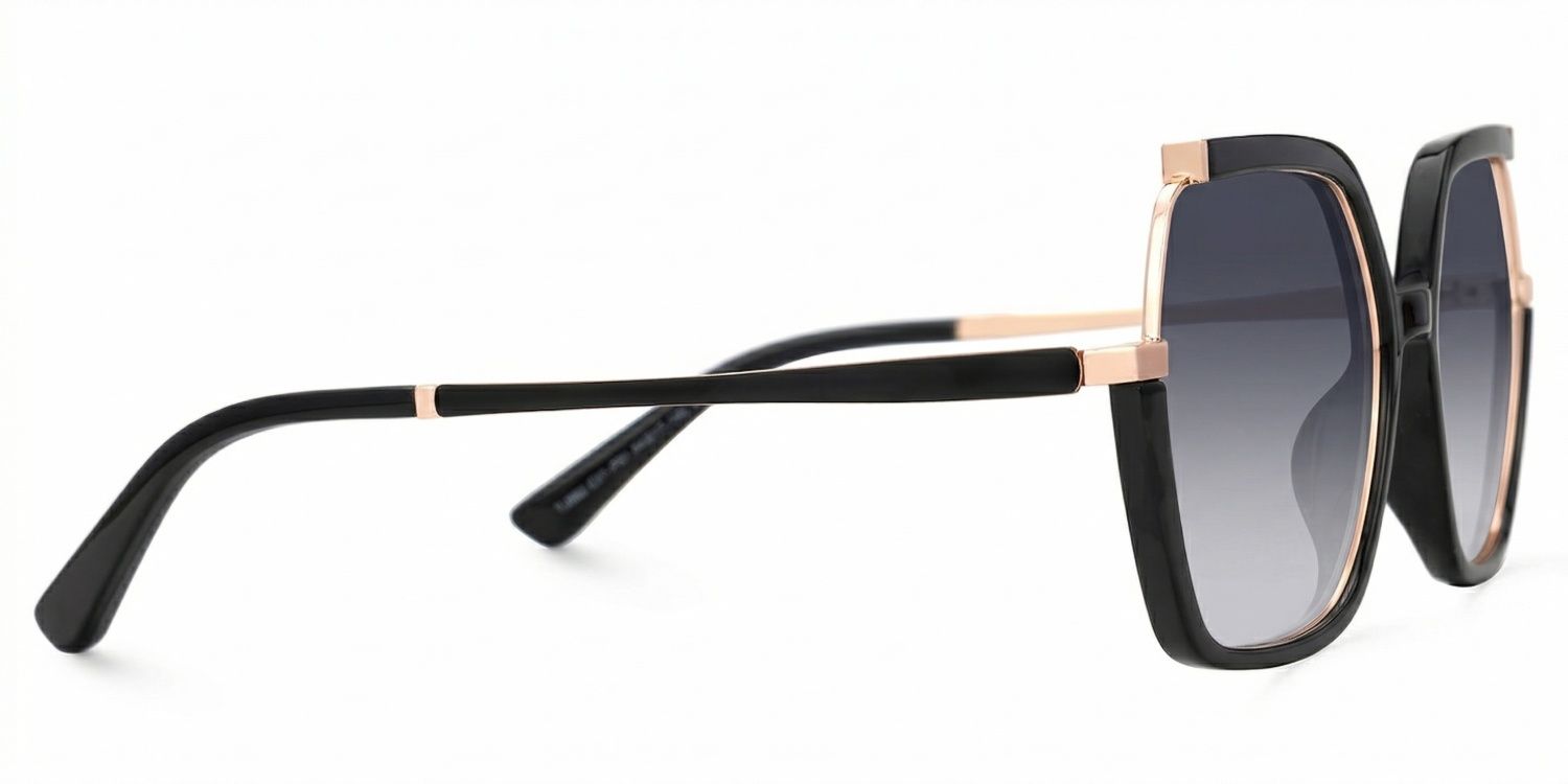 Alexia Mixed-Materials Square Black Frame Glasses | Zeelool2