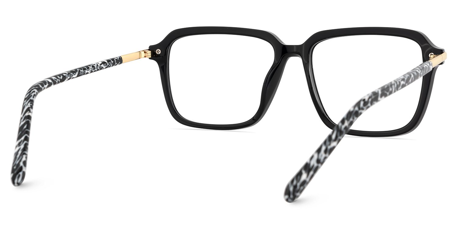 Black Thin Glasses with Square Shape at Zeelool5