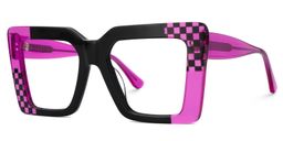 Shamika Rectangle Purple Black Glasses1
