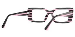 Gleam Rectangle Black Pink Glasses5