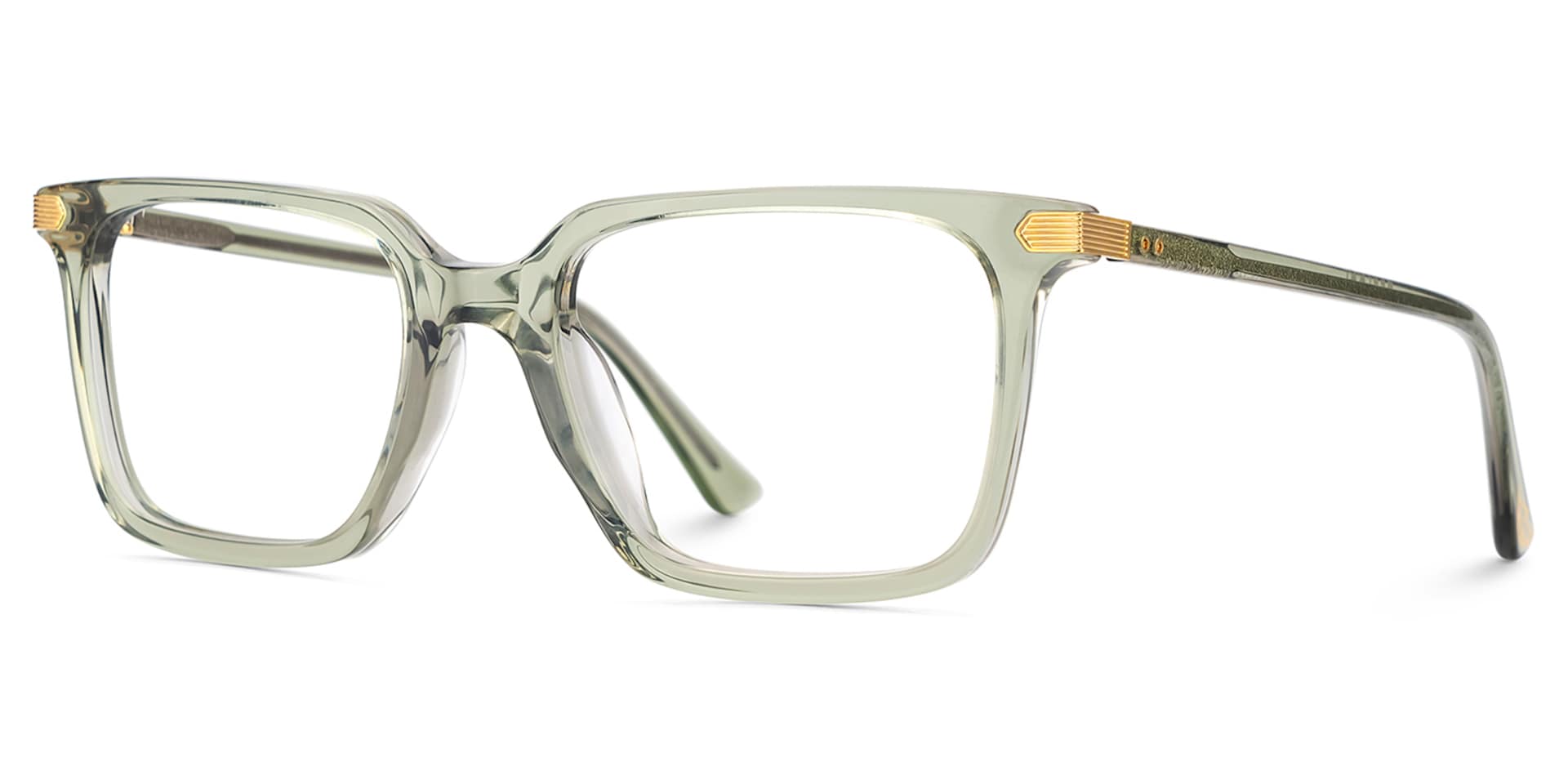 Thin Rectangle Glasses Frames in Green Color2