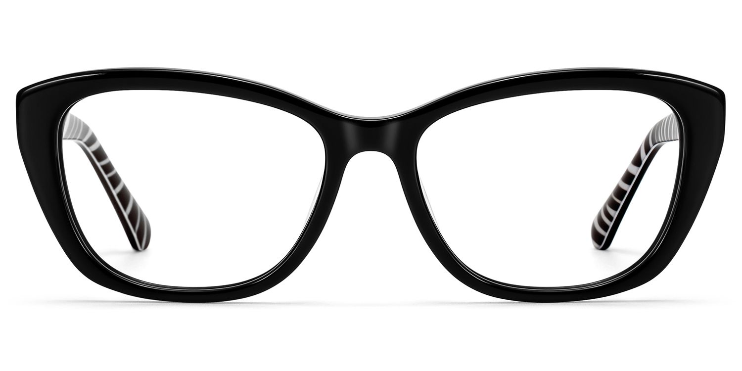 Zeelool Women's Cat eye Black Mixed Prescription Glasses