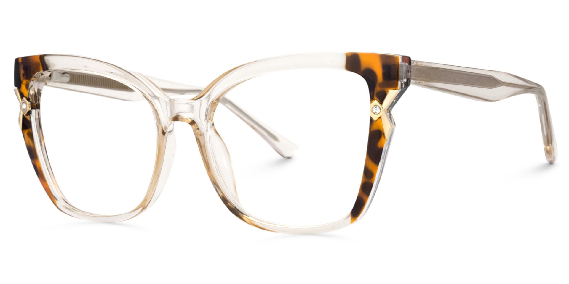 Champagne Cat eye Glasses for Oval Face | Zeelool2