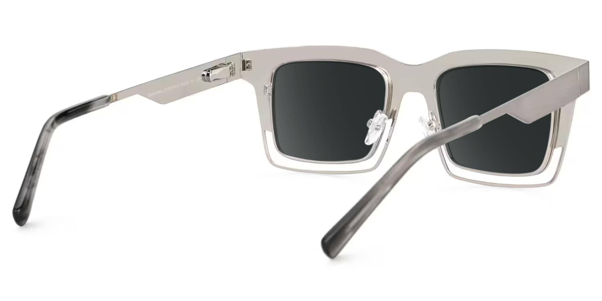 Evan Rectangle Silver Frame Sunglasses for Males | Zeelool3