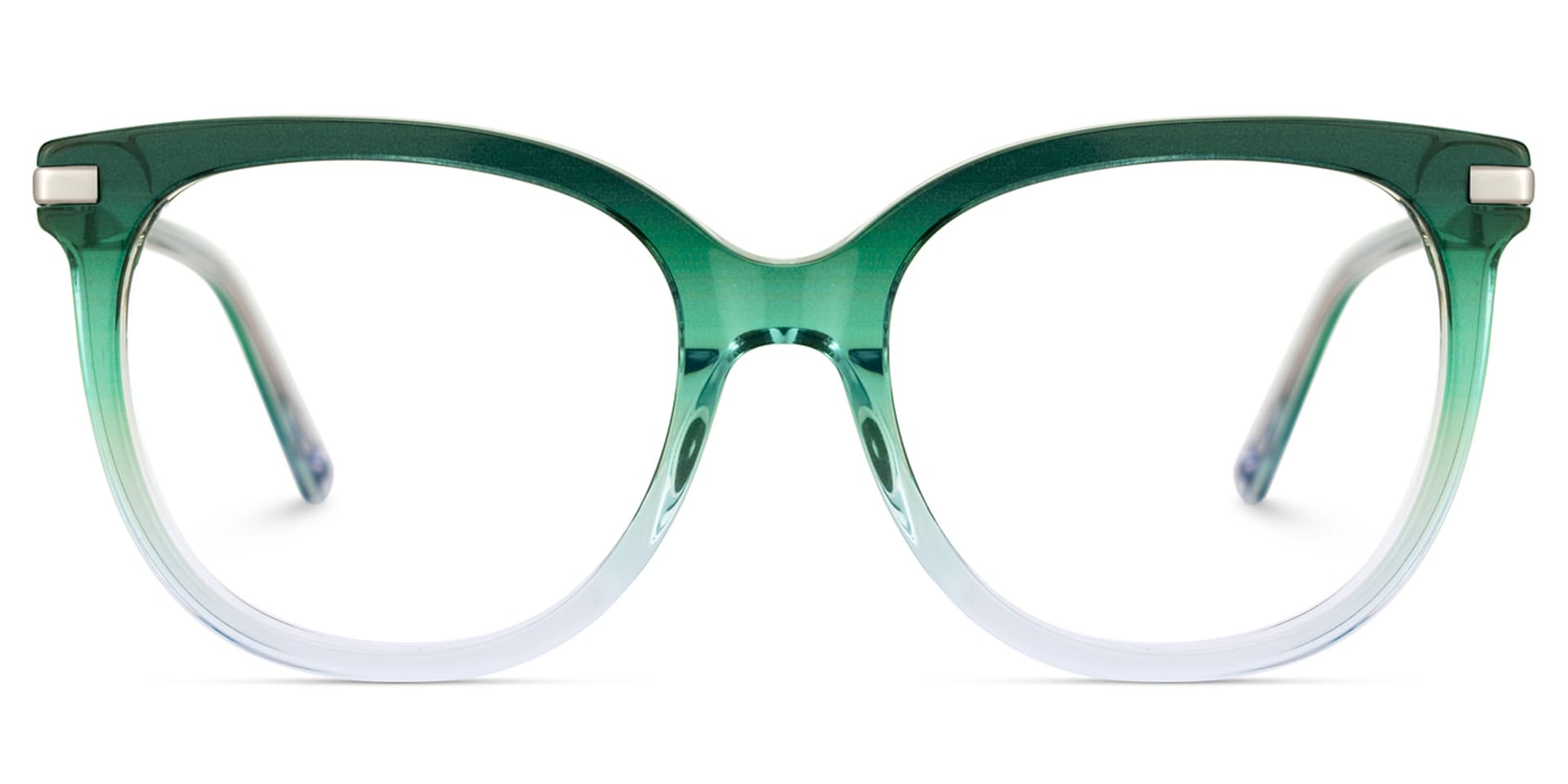 Round Green Gradient Crystal Glasses1