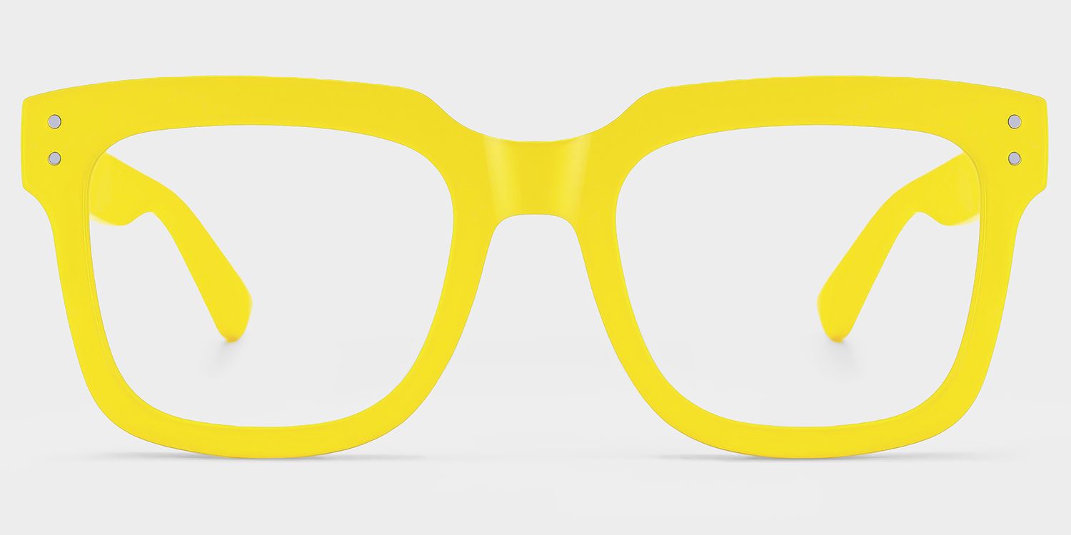 Liizbeett Square Yellow Frame Glasses for Women | ZEELOOL1
