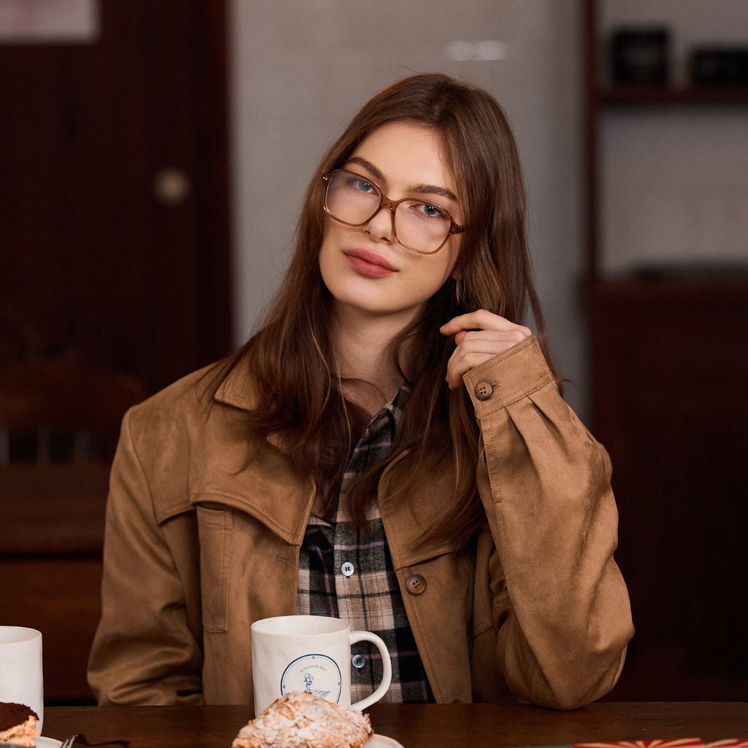 Clementine Clear Brown Square Glasses for Teenager | ZEELOOL