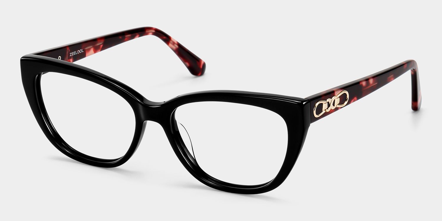 Isadora Black Cat-Eye Glasses | ZEELOOL3