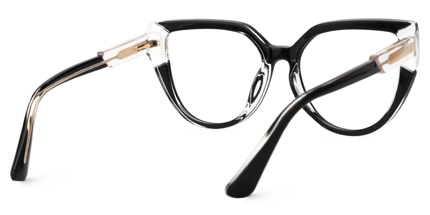 Cateye Damary Black-Clear Glasses on sale -Zeelool Glasses3