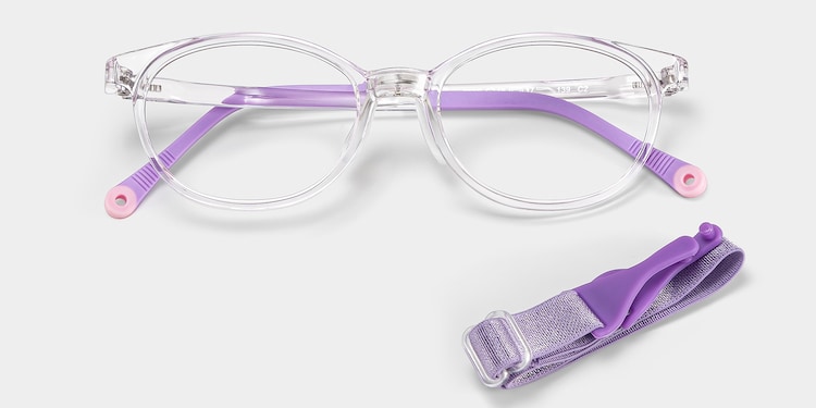 Olive Oval Crystal Purple Glasses