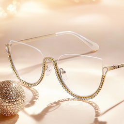 Sparkle Cateye Gold Glasses0