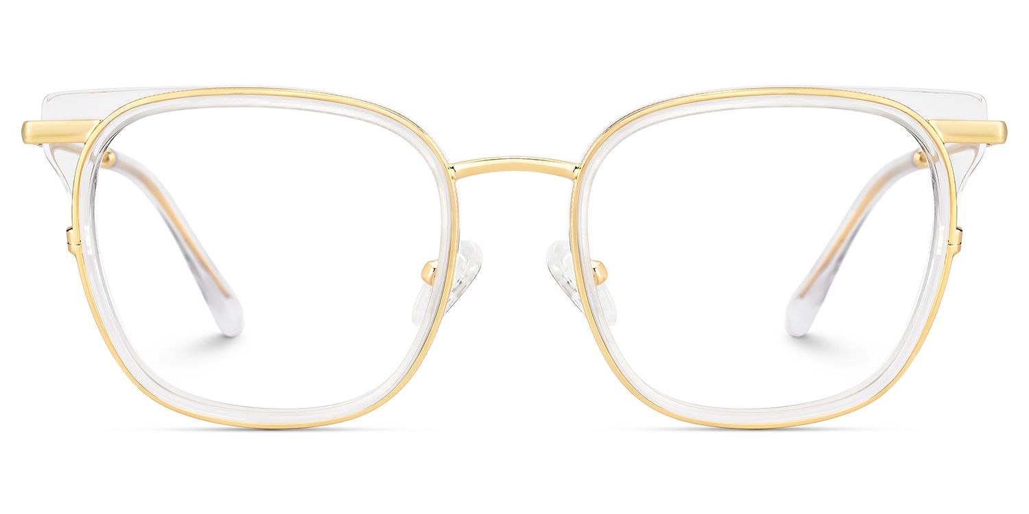 Cameron Eyeglasses in Square Clear-gold Frame | Zeelool1