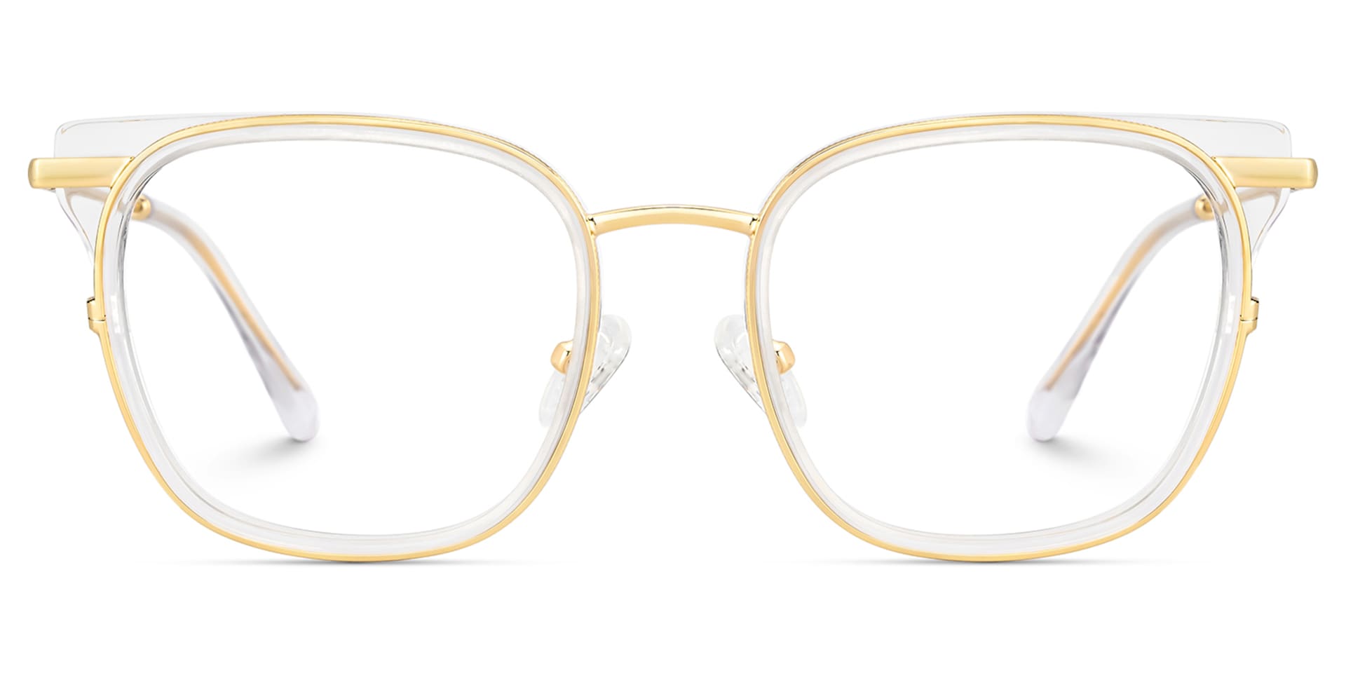 Cameron Eyeglasses in Square Crystal-gold Frame | Zeelool1