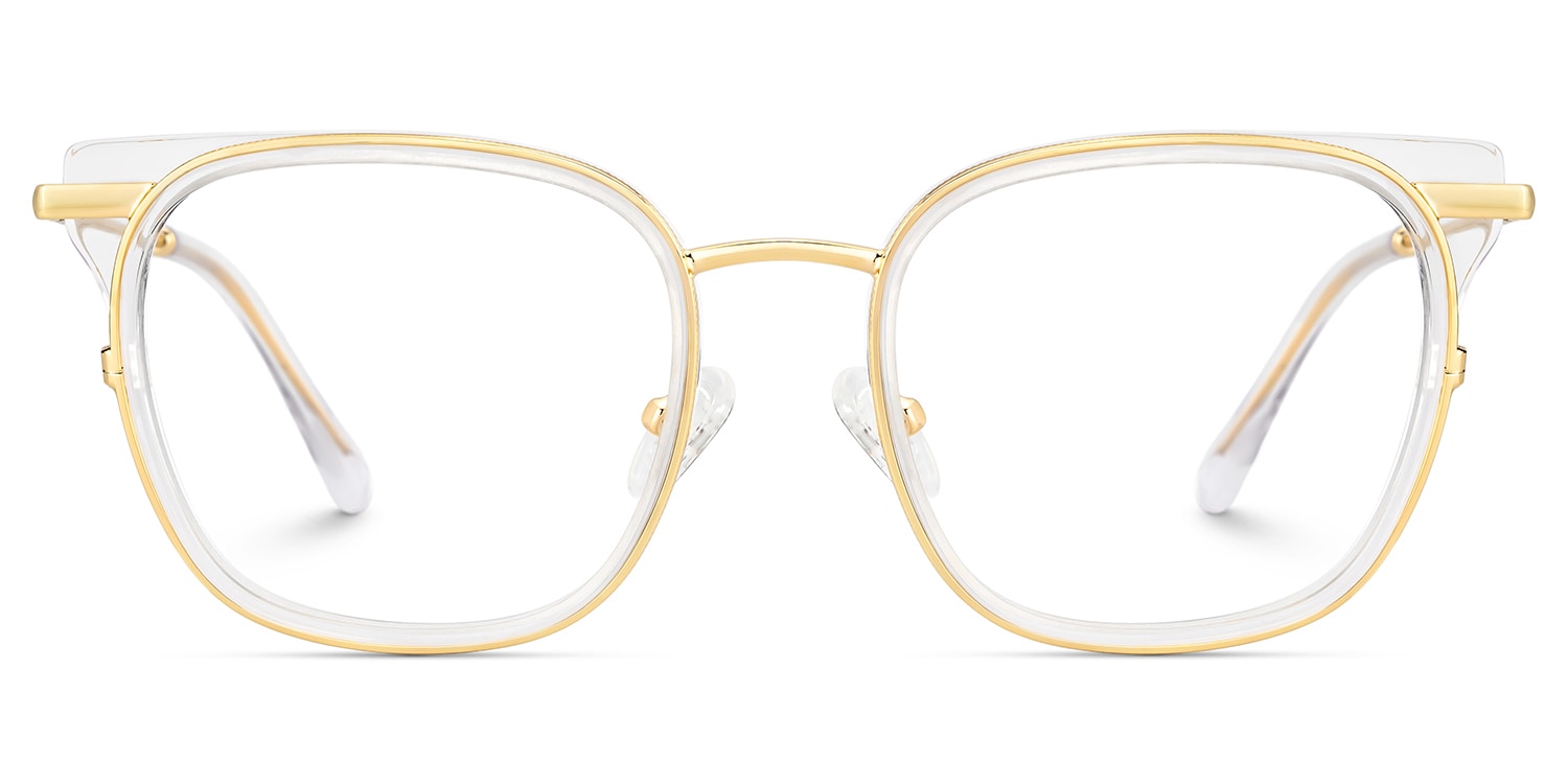 Cameron Square Crystal Gold Glasses