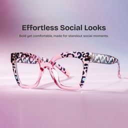 Malcolm Square Pink Leopard Glasses0