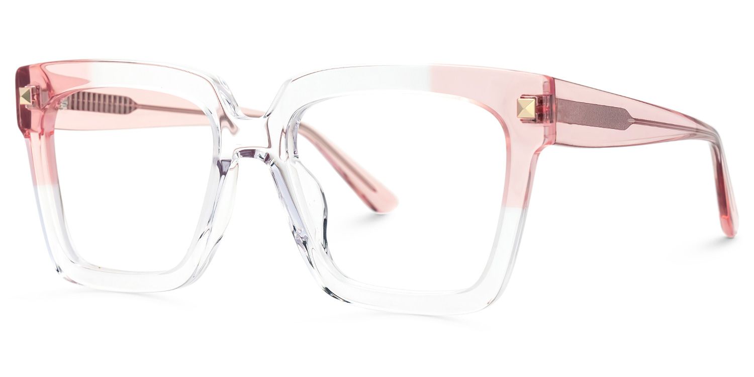 Glendalis Square Clear Frame with Pink Arms for Women | Zeelool1