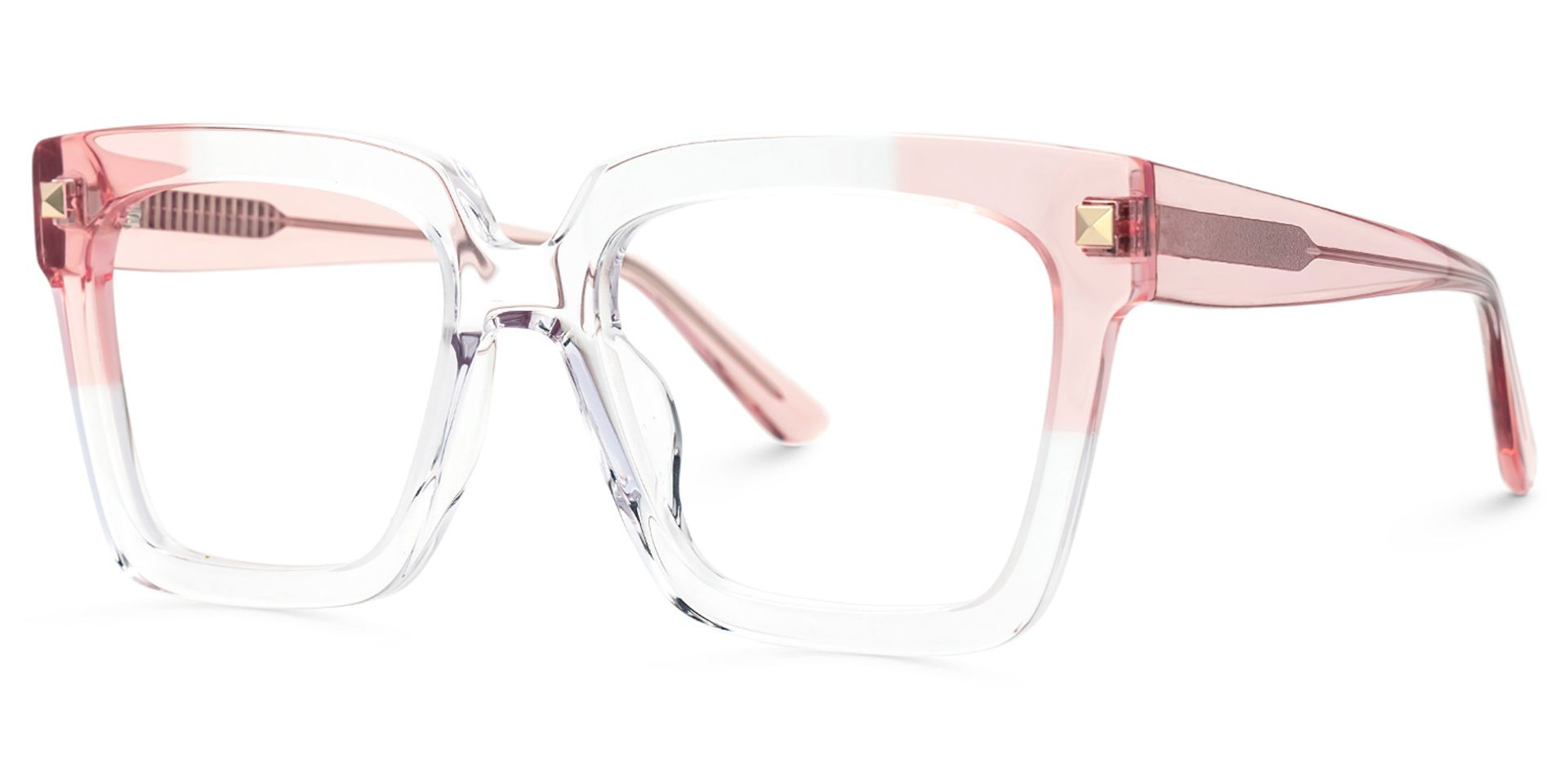 Glendalis Square Crystal Frame with Pink Arms for Women | Zeelool1
