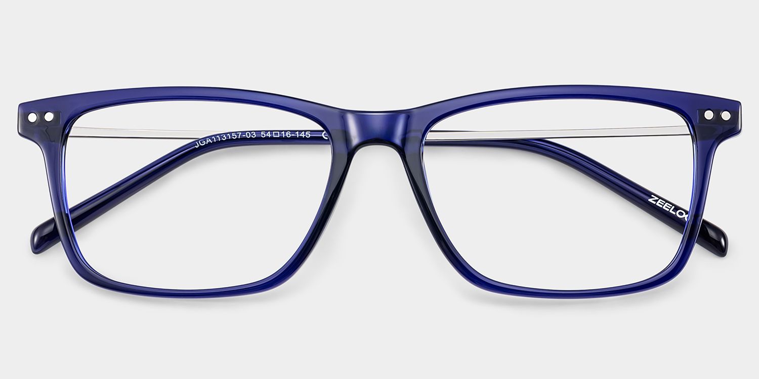 Eleanor Blue Full Rim Rectangle Eyeglasses in TR90 Metrial | ZEELOOL2