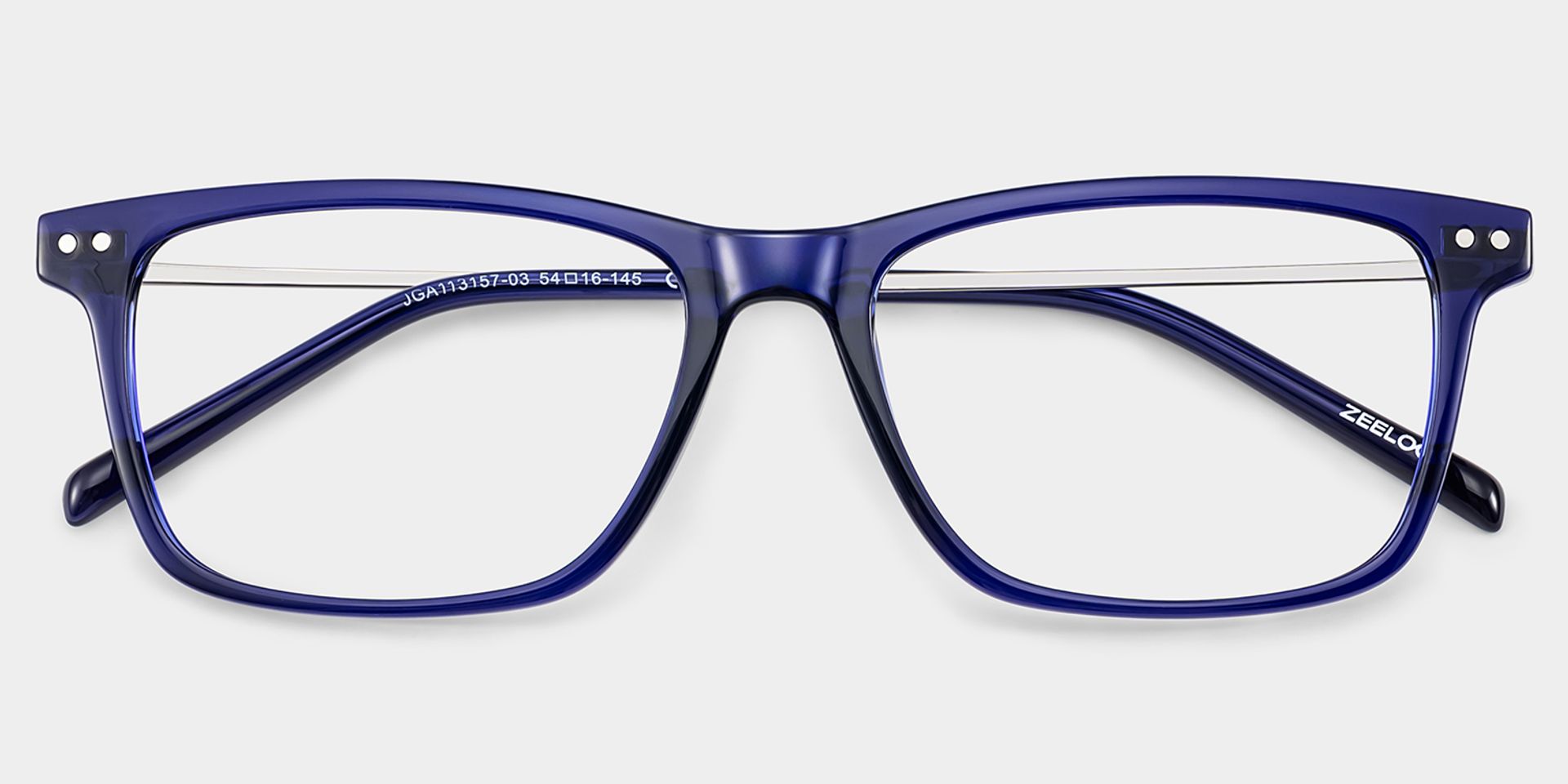 Eleanor Blue Full Rim Rectangle Eyeglasses in TR90 Metrial | ZEELOOL2