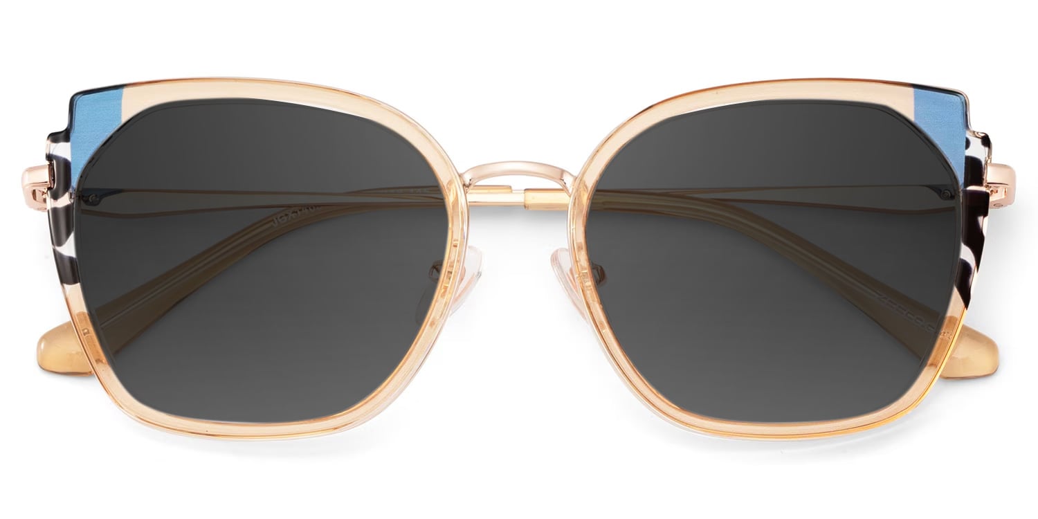 Murcia Square Champagne Sunglasses1
