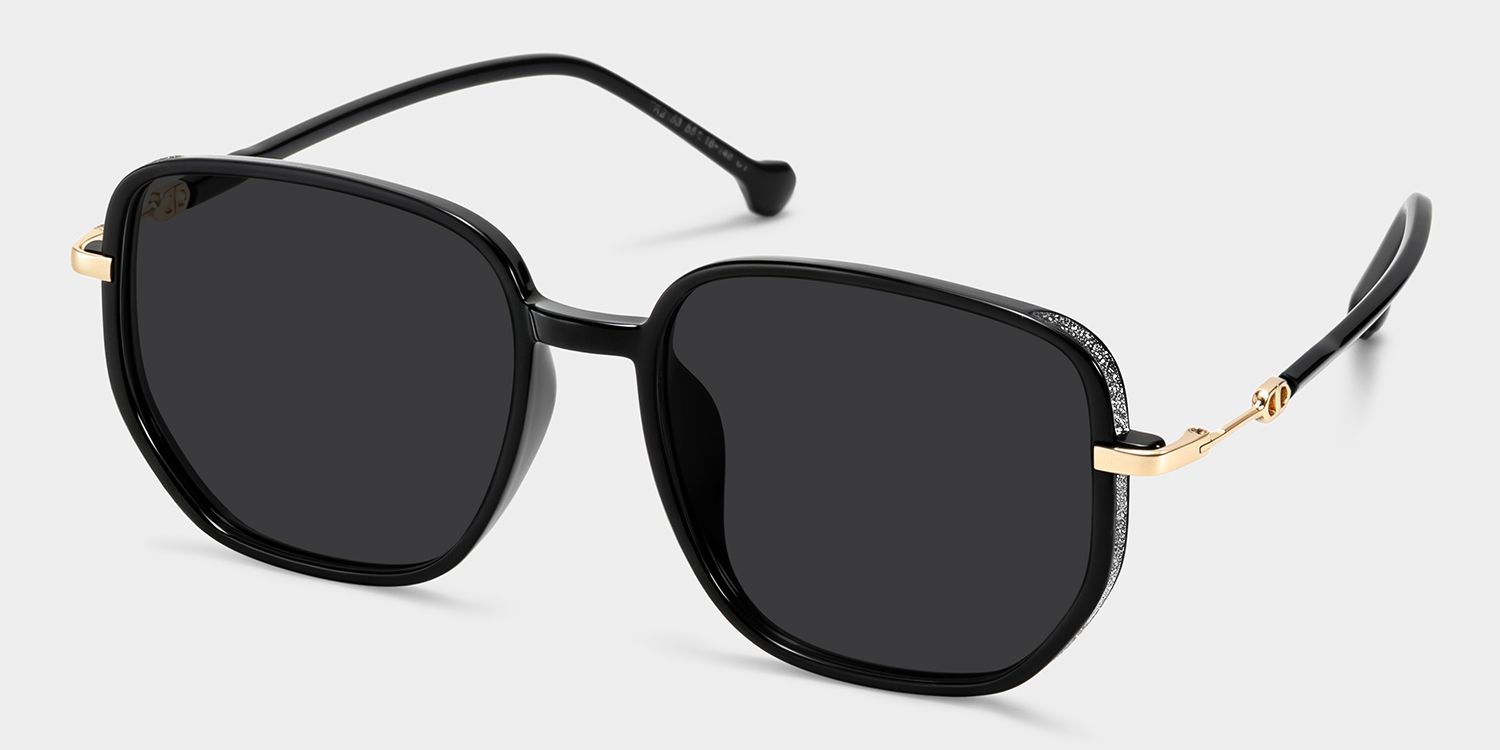 Joana Geometric Black Prescription Sunglasses | ZEELOOL2
