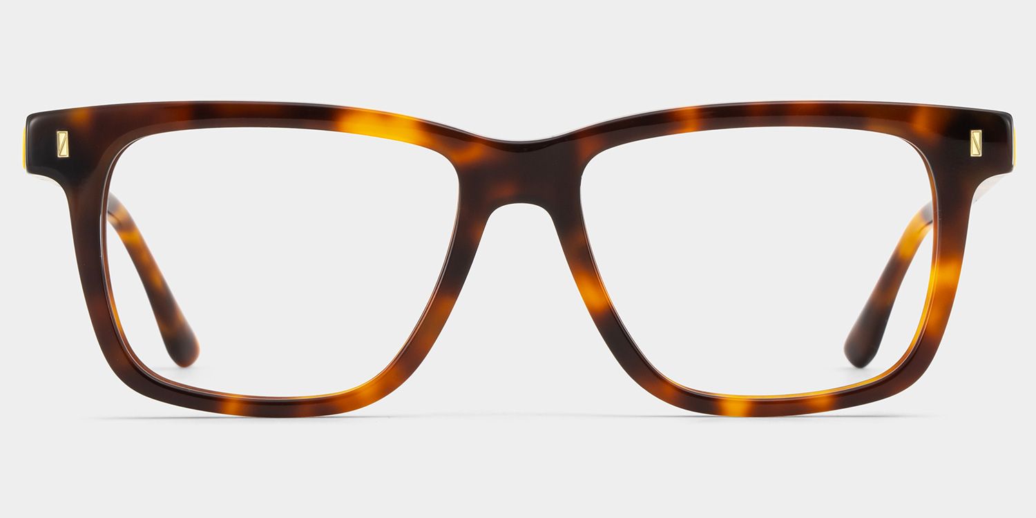 Rectangle Tortoise Eyeglasses- Travis Acetate Frame Glasses1
