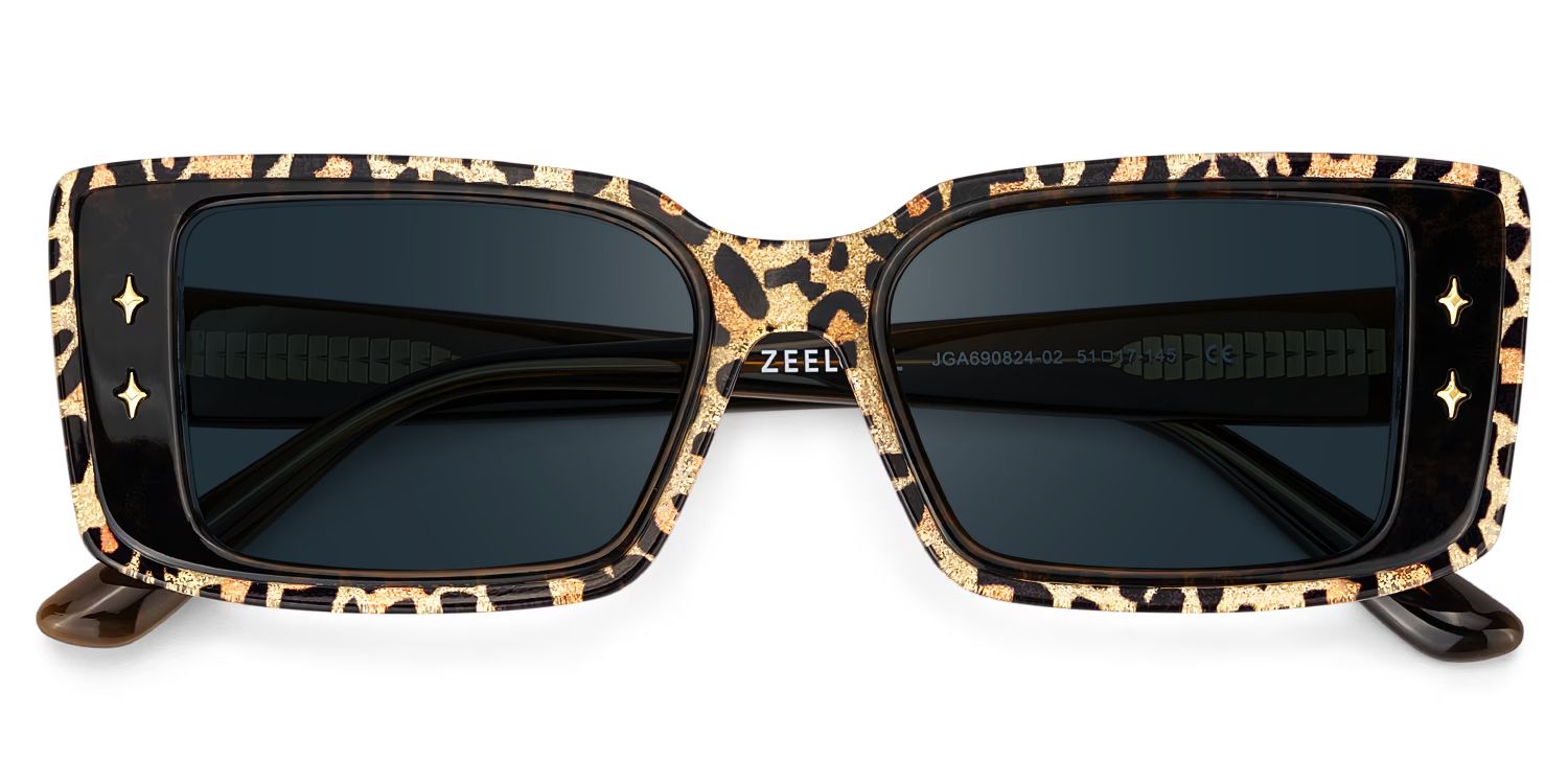 Women's Rectangle Eyeglasses Frames With Leopard Color1