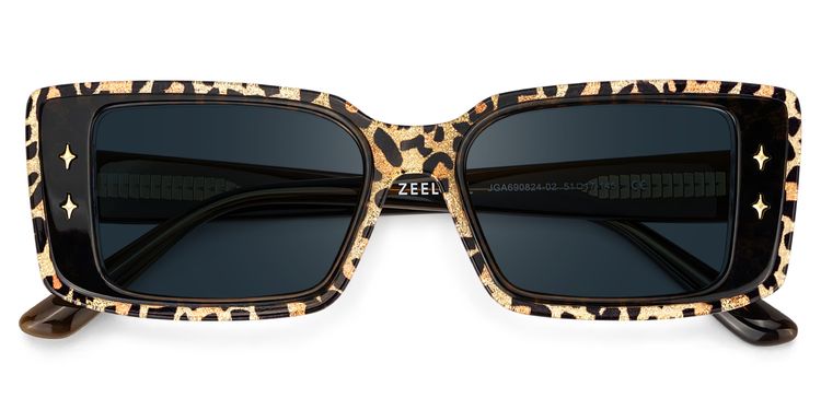 Gleam Rectangle Leopard Sunglasses