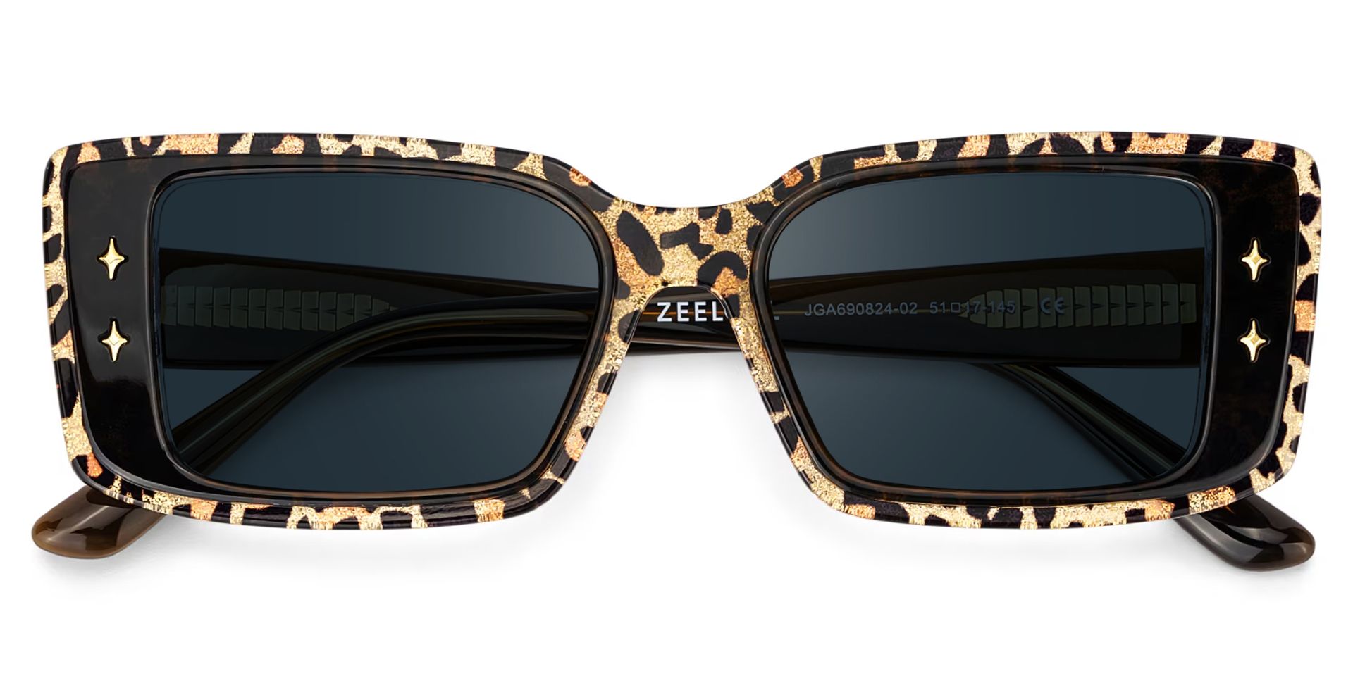 Women's Rectangle Eyeglasses Frames With Leopard Color1