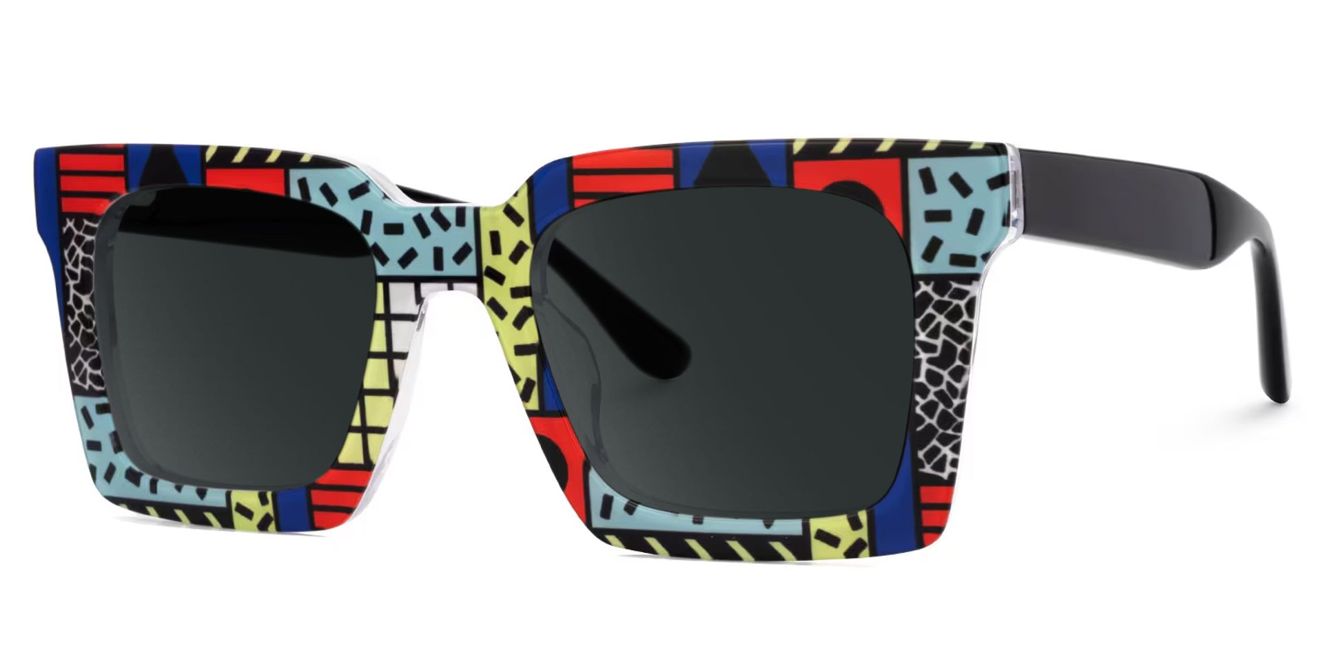 Kevin Multicolor Memphis Sunglasses with Square Frame1