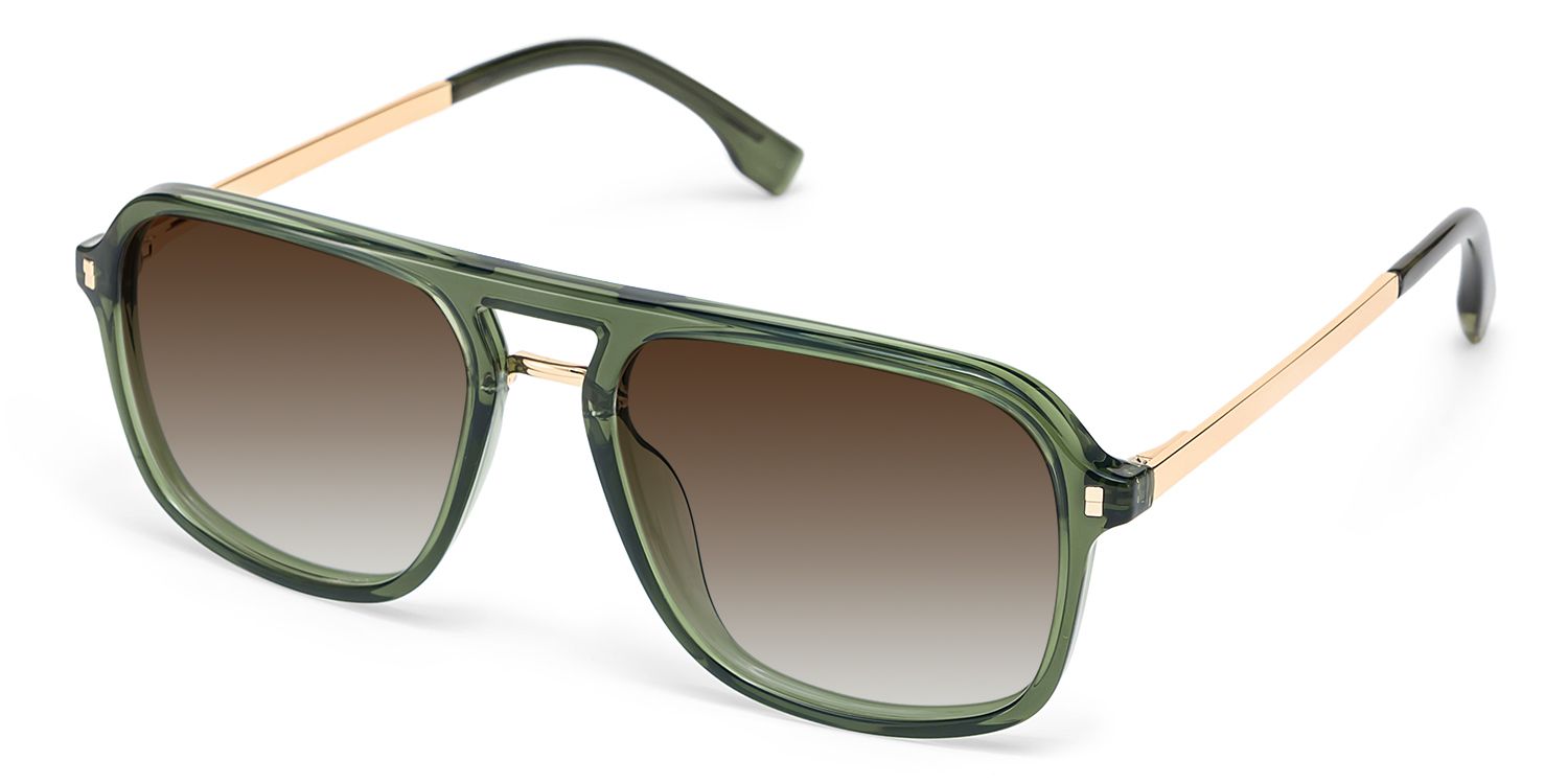 Aviator Kilworth Green Glasses deals -Zeelool Glasses