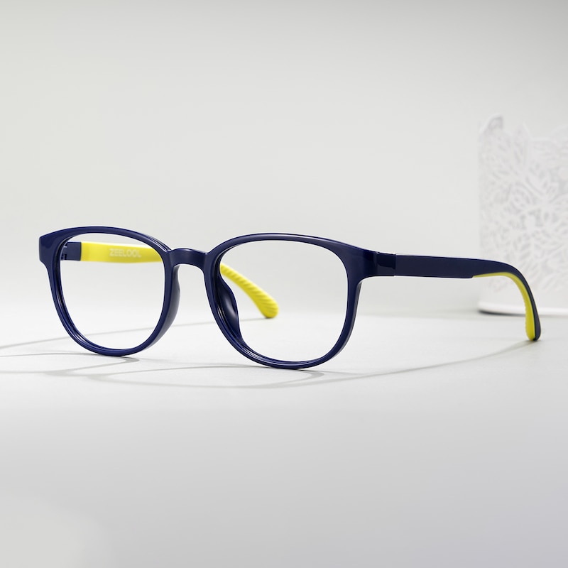 ZEELOOL Dale Round Blue Yellow Glasses