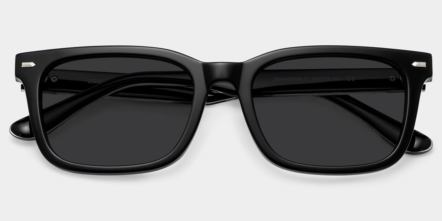 Patrick Thick Black Rectangle Glasses for Men | ZEELOOL1